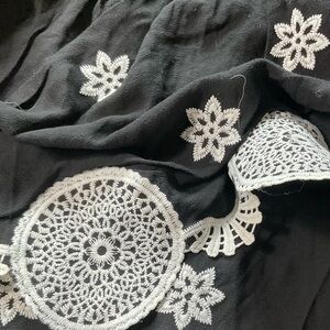 Elegant Black and White Embroidered Blouse